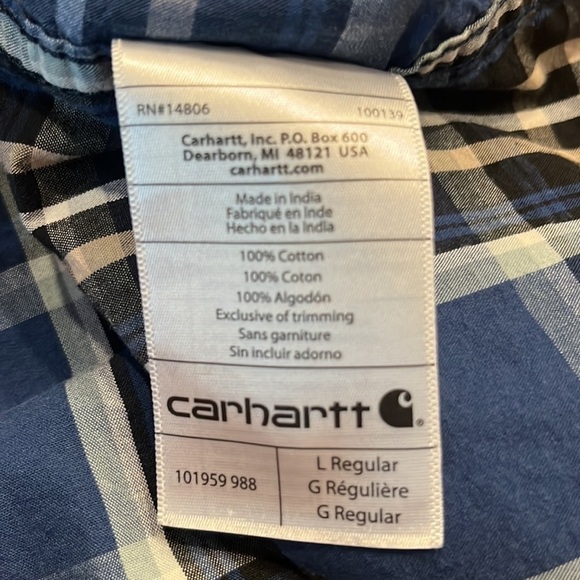 Carhartt men’s relaxed fit short sleeve button down shirt size large. - Picture 7 of 8